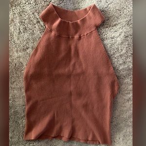 Mock neck knit pink top